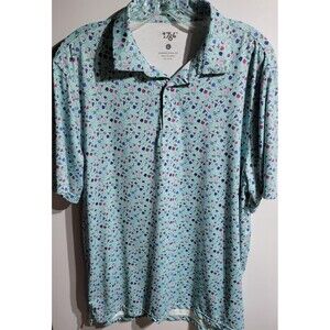 1764 Mens Ritual Golf Polo Shirt Martini Print Glasses Size L